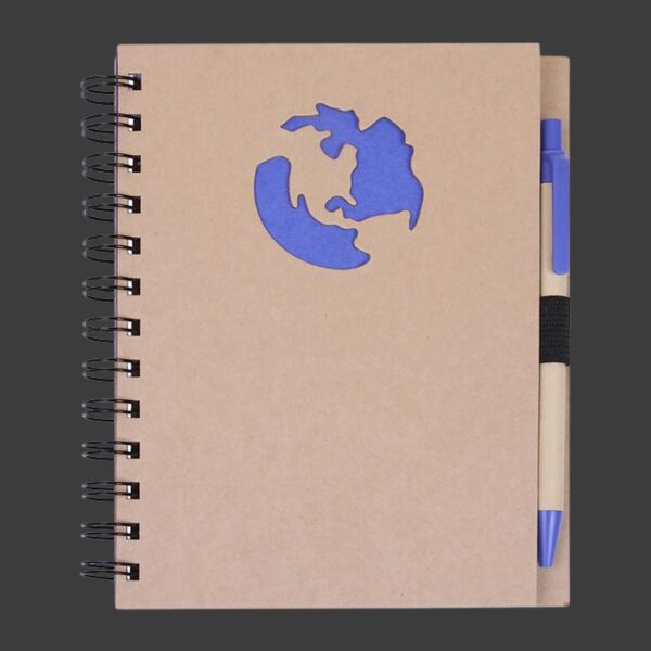 Globe Die Cut Spiral Notebook & Pen 5.875" X 7" Thumbnail