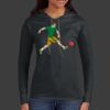 Ladies 100% Ring Spun Cotton Long Sleeve Hooded T Shirt Thumbnail