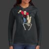Ladies 100% Ring Spun Cotton Long Sleeve Hooded T Shirt Thumbnail