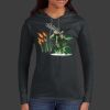 Ladies 100% Ring Spun Cotton Long Sleeve Hooded T Shirt Thumbnail
