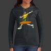 Ladies 100% Ring Spun Cotton Long Sleeve Hooded T Shirt Thumbnail