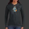 Ladies 100% Ring Spun Cotton Long Sleeve Hooded T Shirt Thumbnail