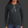 Ladies 100% Ring Spun Cotton Long Sleeve Hooded T Shirt Thumbnail