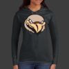 Ladies 100% Ring Spun Cotton Long Sleeve Hooded T Shirt Thumbnail