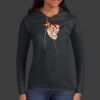 Ladies 100% Ring Spun Cotton Long Sleeve Hooded T Shirt Thumbnail