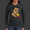 Ladies 100% Ring Spun Cotton Long Sleeve Hooded T Shirt Thumbnail