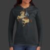 Ladies 100% Ring Spun Cotton Long Sleeve Hooded T Shirt Thumbnail