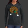 Ladies 100% Ring Spun Cotton Long Sleeve Hooded T Shirt Thumbnail
