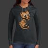 Ladies 100% Ring Spun Cotton Long Sleeve Hooded T Shirt Thumbnail