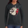 Ladies 100% Ring Spun Cotton Long Sleeve Hooded T Shirt Thumbnail