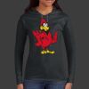 Ladies 100% Ring Spun Cotton Long Sleeve Hooded T Shirt Thumbnail
