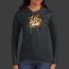 Ladies 100% Ring Spun Cotton Long Sleeve Hooded T Shirt Thumbnail