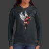 Ladies 100% Ring Spun Cotton Long Sleeve Hooded T Shirt Thumbnail