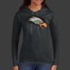 Ladies 100% Ring Spun Cotton Long Sleeve Hooded T Shirt Thumbnail