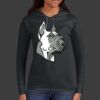 Ladies 100% Ring Spun Cotton Long Sleeve Hooded T Shirt Thumbnail
