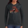 Ladies 100% Ring Spun Cotton Long Sleeve Hooded T Shirt Thumbnail