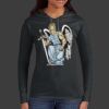 Ladies 100% Ring Spun Cotton Long Sleeve Hooded T Shirt Thumbnail