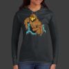 Ladies 100% Ring Spun Cotton Long Sleeve Hooded T Shirt Thumbnail