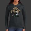 Ladies 100% Ring Spun Cotton Long Sleeve Hooded T Shirt Thumbnail