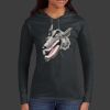 Ladies 100% Ring Spun Cotton Long Sleeve Hooded T Shirt Thumbnail
