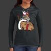 Ladies 100% Ring Spun Cotton Long Sleeve Hooded T Shirt Thumbnail