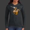Ladies 100% Ring Spun Cotton Long Sleeve Hooded T Shirt Thumbnail