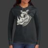 Ladies 100% Ring Spun Cotton Long Sleeve Hooded T Shirt Thumbnail