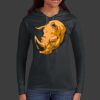 Ladies 100% Ring Spun Cotton Long Sleeve Hooded T Shirt Thumbnail