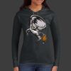 Ladies 100% Ring Spun Cotton Long Sleeve Hooded T Shirt Thumbnail