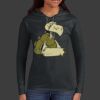 Ladies 100% Ring Spun Cotton Long Sleeve Hooded T Shirt Thumbnail