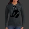 Ladies 100% Ring Spun Cotton Long Sleeve Hooded T Shirt Thumbnail