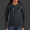 Ladies 100% Ring Spun Cotton Long Sleeve Hooded T Shirt Thumbnail