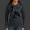 Ladies 100% Ring Spun Cotton Long Sleeve Hooded T Shirt Thumbnail