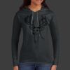 Ladies 100% Ring Spun Cotton Long Sleeve Hooded T Shirt Thumbnail