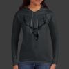 Ladies 100% Ring Spun Cotton Long Sleeve Hooded T Shirt Thumbnail