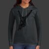 Ladies 100% Ring Spun Cotton Long Sleeve Hooded T Shirt Thumbnail