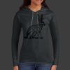 Ladies 100% Ring Spun Cotton Long Sleeve Hooded T Shirt Thumbnail