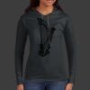 Ladies 100% Ring Spun Cotton Long Sleeve Hooded T Shirt Thumbnail