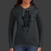 Ladies 100% Ring Spun Cotton Long Sleeve Hooded T Shirt Thumbnail
