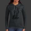 Ladies 100% Ring Spun Cotton Long Sleeve Hooded T Shirt Thumbnail