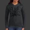 Ladies 100% Ring Spun Cotton Long Sleeve Hooded T Shirt Thumbnail