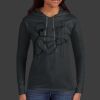 Ladies 100% Ring Spun Cotton Long Sleeve Hooded T Shirt Thumbnail