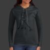 Ladies 100% Ring Spun Cotton Long Sleeve Hooded T Shirt Thumbnail