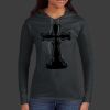 Ladies 100% Ring Spun Cotton Long Sleeve Hooded T Shirt Thumbnail