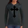Ladies 100% Ring Spun Cotton Long Sleeve Hooded T Shirt Thumbnail