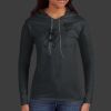 Ladies 100% Ring Spun Cotton Long Sleeve Hooded T Shirt Thumbnail