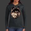 Ladies 100% Ring Spun Cotton Long Sleeve Hooded T Shirt Thumbnail