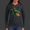 Ladies 100% Ring Spun Cotton Long Sleeve Hooded T Shirt Thumbnail