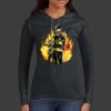 Ladies 100% Ring Spun Cotton Long Sleeve Hooded T Shirt Thumbnail
