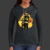 Ladies 100% Ring Spun Cotton Long Sleeve Hooded T Shirt Thumbnail